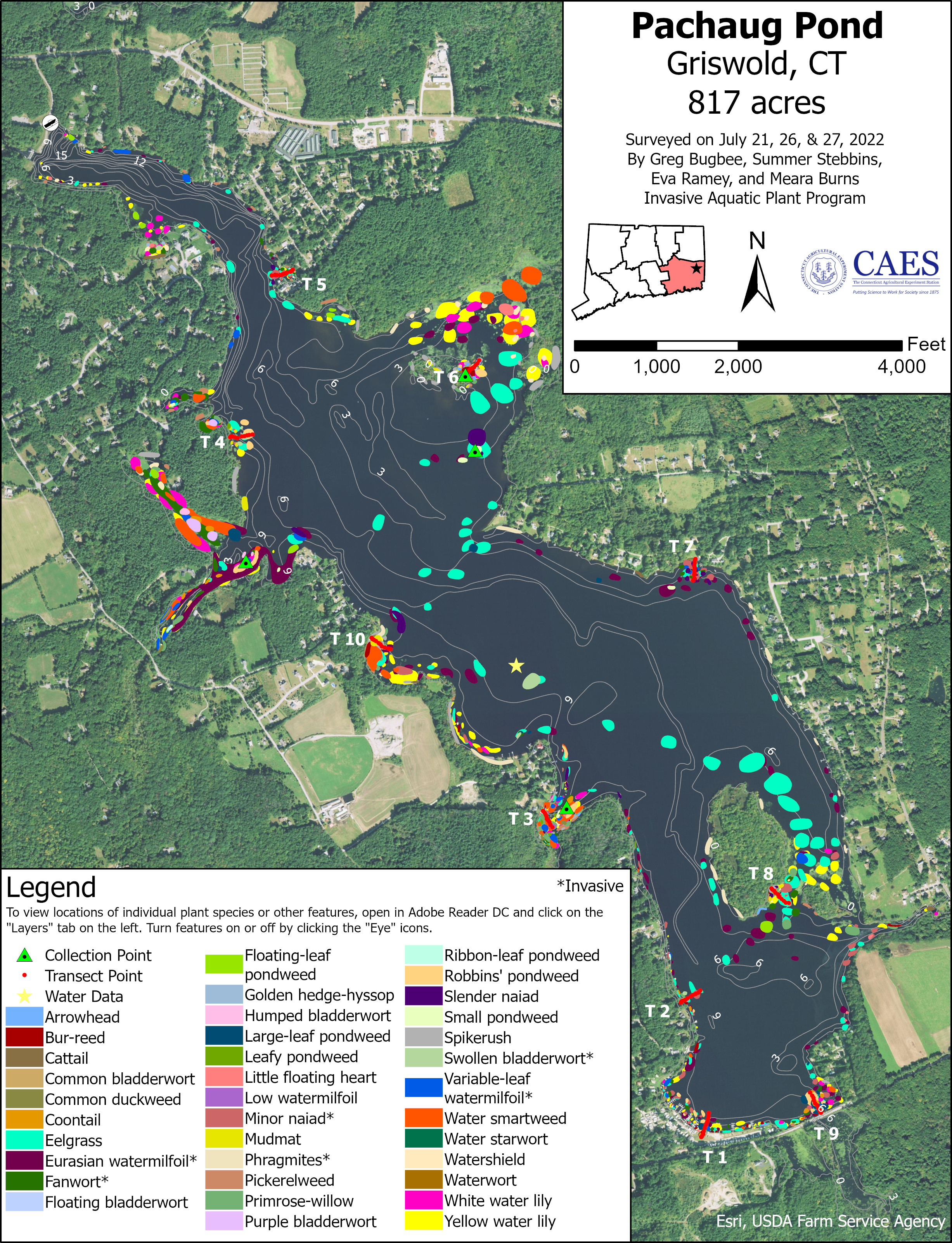 2022 survey map of Pachaug Pond.