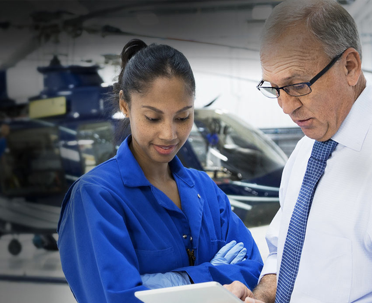 Man and woman working together