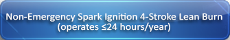 Non-emergency spark ignition 4-stroke lean burn, operates less than or equal to 24 hours per year.