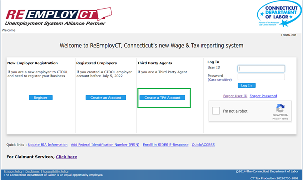 Create a TPA account