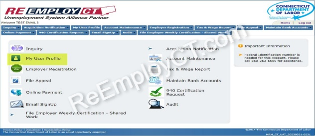 Screen shot of ReEmployCT.