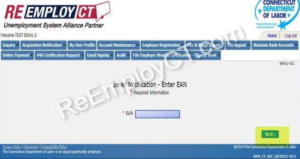 Screen shot of ReEmployCT.