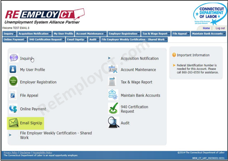 email sign up instructions