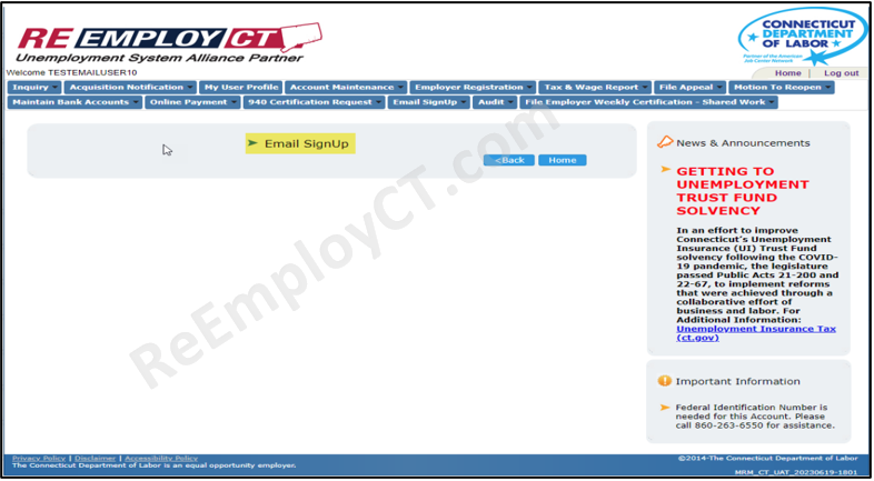 email sign up instructions