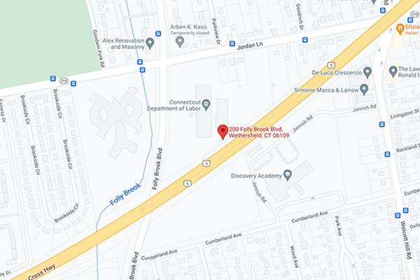 Google Map Image of 200 Folly Brook Boulevard, Wethersfield, CT 06109