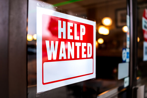 help wanted sign for work search