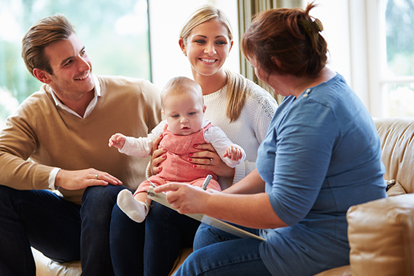 Family with social worker
